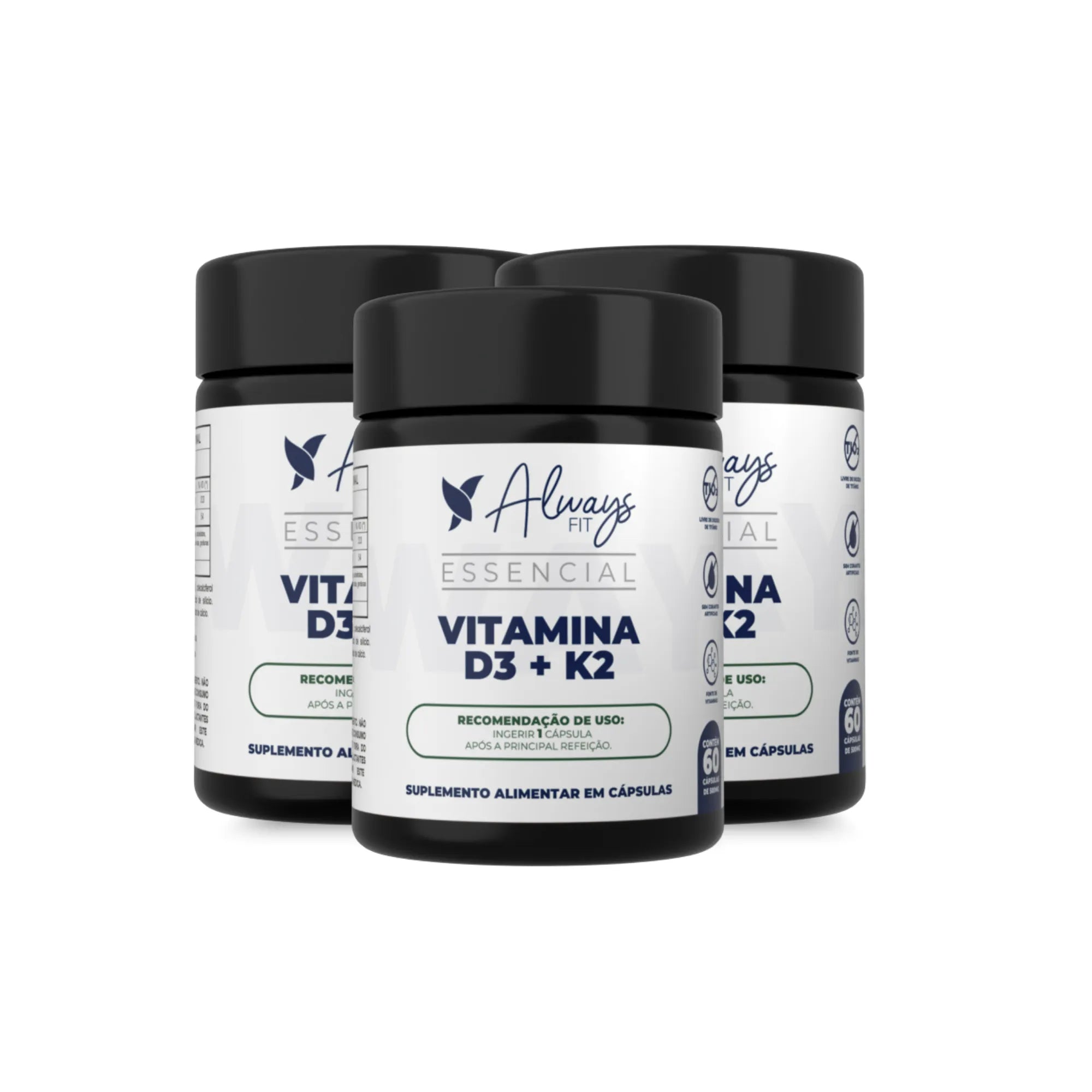 Vitamina D3+K2 (Mk-7) - 2000 UI 65 mcg - 60 Cápsulas