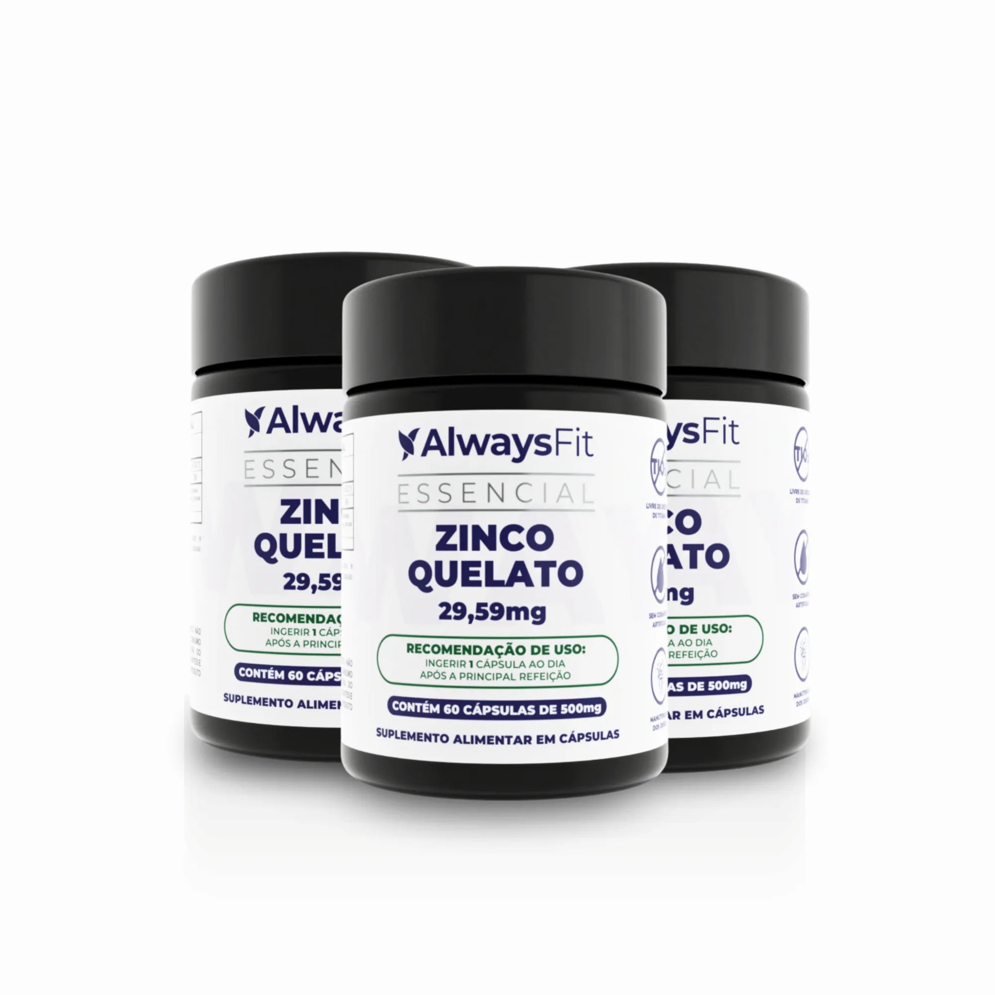 Zinco Quelato (Bisglicinato) - 29,59mg - 60 Cápsulas