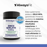 Zinco Quelato (Bisglicinato) - 29,59mg - 60 Cápsulas